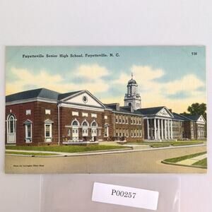Vintage Linen Postcard 1943 Fayetteville Senior High School North Carolina NC